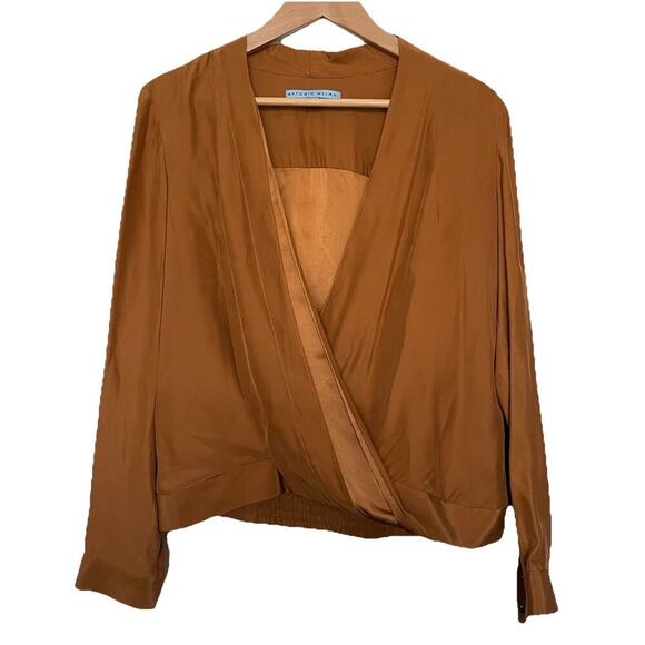 Antonio Melani Tops - Antonio Melani Silk Surplice Top Caramel Long Sleeve Luxury Romantic size Small